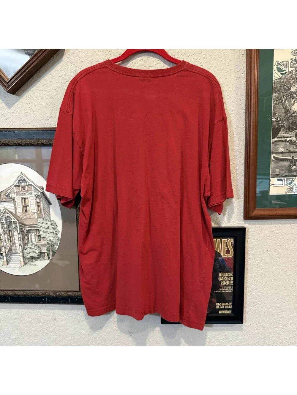 Vintage 90s/00s Y2K Red Nike Swoosh Logo Basketball Sports Men’s Shirt Size XL